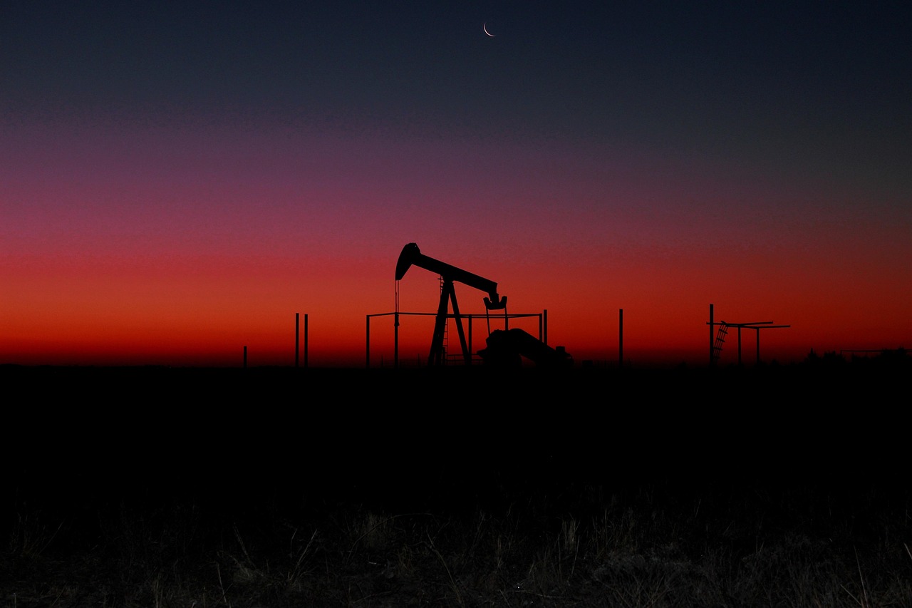 oil pumpjack sunset